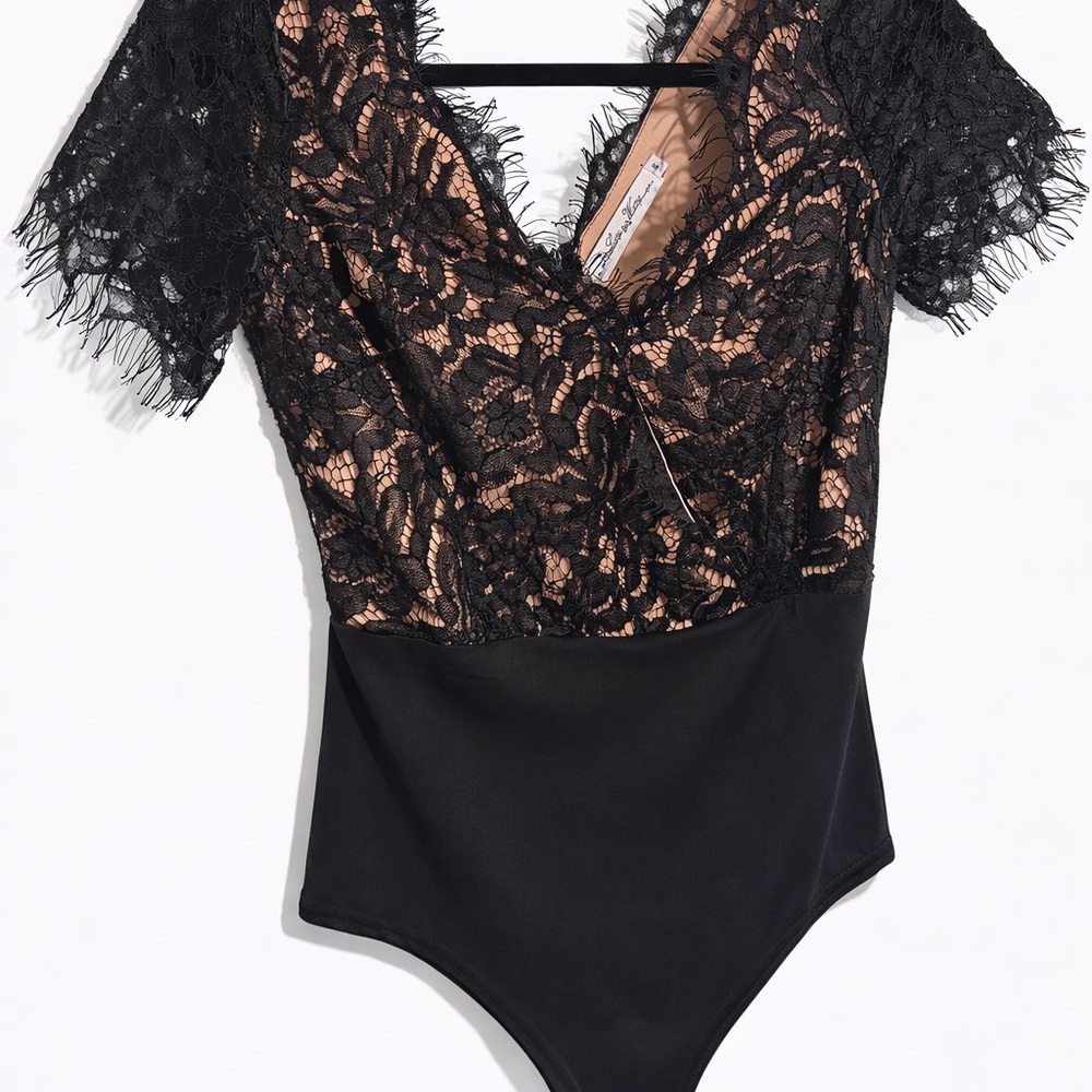 Chic Black Lace Bodysuit
